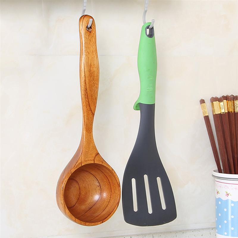 Cuchara para agua de madera, vajilla para Catering, utensilios de cocina de madera, cuchara de madera Natural, cuchara para sopa, cuchara de avena para restaurante casero