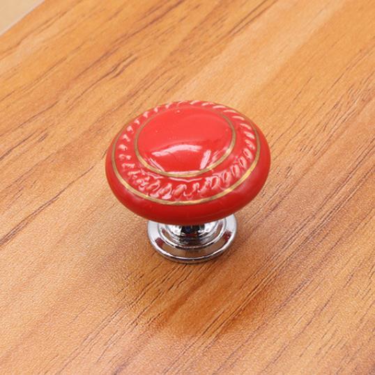 Ceramic Dresser Knob Drawer Pulls Handles Colorful Cabinet Knobs / Kitchen Furniture Hardware Green Red Blue Yellow Black White: H
