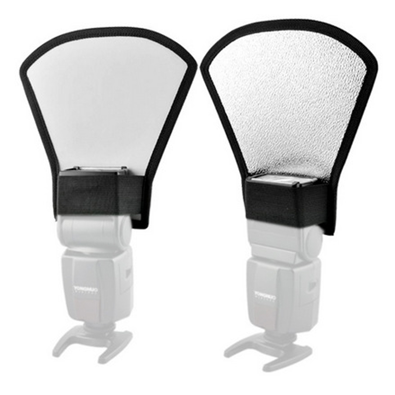 Kamera Blitz-diffusor Softbox Silber Weiß Reflektor für Kanon für Nikon Speedlite