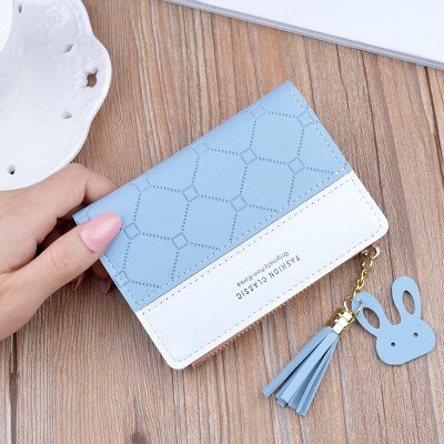 Geometria retalhos borla carteira feminina zíper curto grande capacidade moeda bolsa casual breve titular do cartão bolso moda saco de embreagem: 14