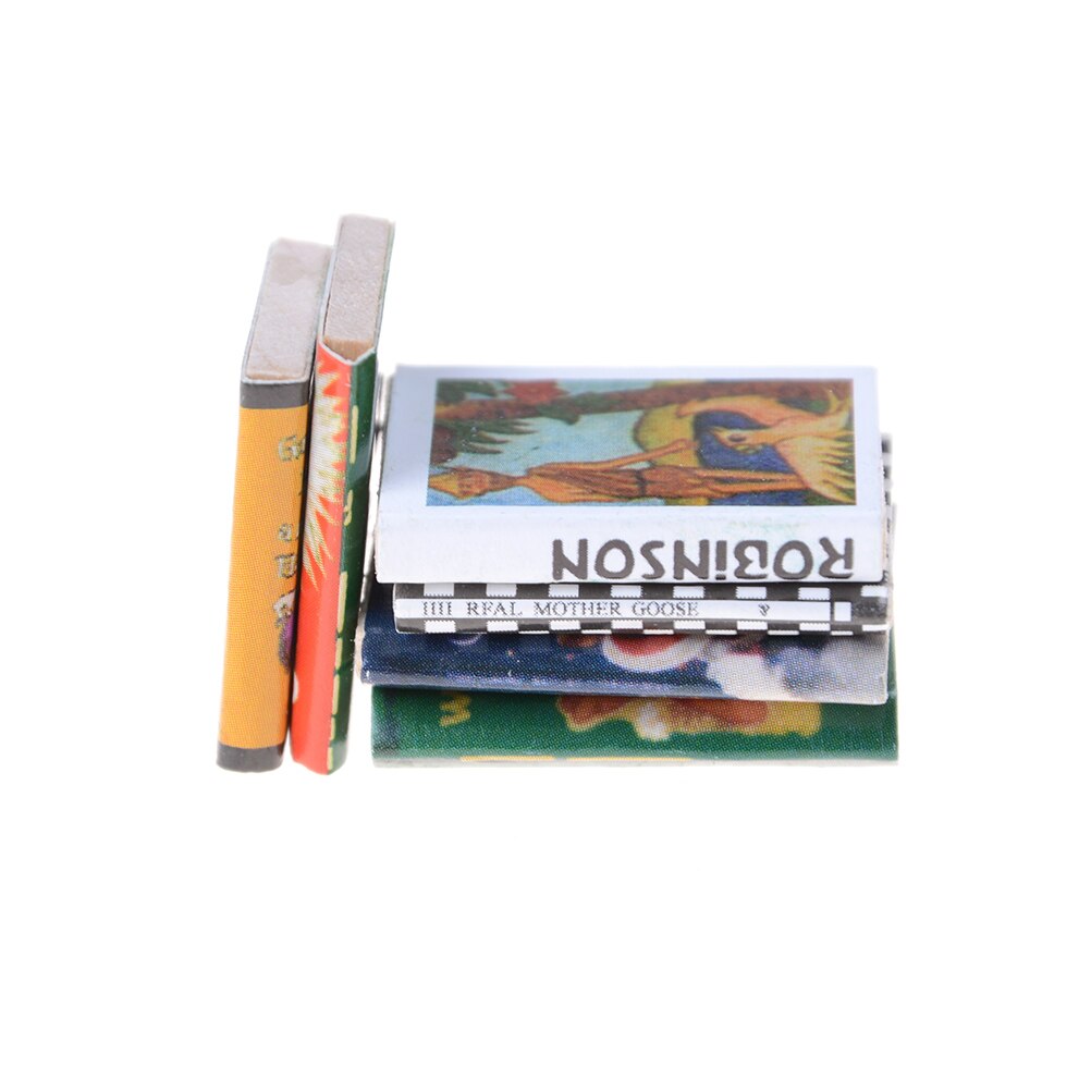 6 Pcs 1/12 Kleurrijke Houten Miniatuur Dollhouse Boeken Classic Pretend Play Meubels Speelgoed Leuke Presents