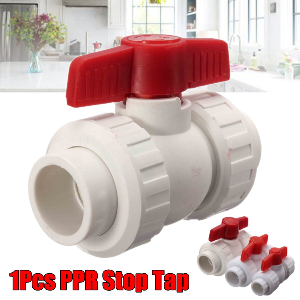 1pc 20mm 25mm 32mm PVC Plastic Pipe Ball Valve Union Valve PVC Water Pipe Connector Plumbing Hose Fittings Slip Shut Valve