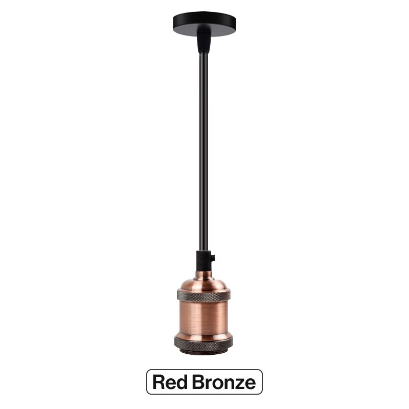Vintage Edison Lamp E27 Socket Retro Pendant Lights Bulb Socket Screw Base Aluminum Light Industrial Retro Lamp Holder Fitting: Red Bronze Set