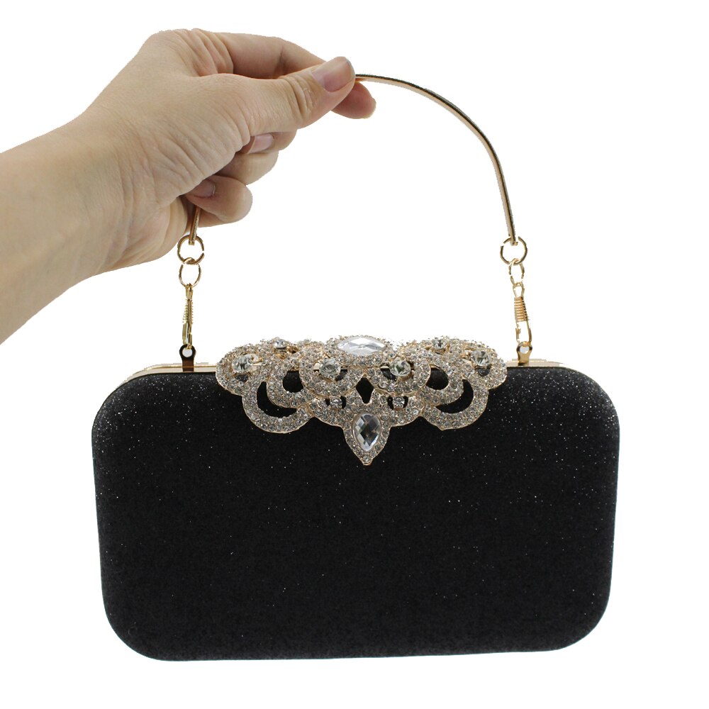 Kingluck dames cocktailhandtas met pauwensluiting en strass steentjes