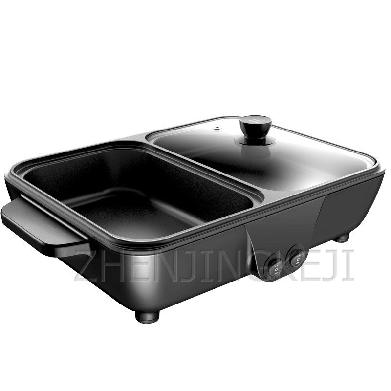 Elektroherd Haushalt Multi-funktion Grill Braten Und Rösten Integrierte Topf Multifunktionale Küche Kochen Geräte: Schwarz / AU