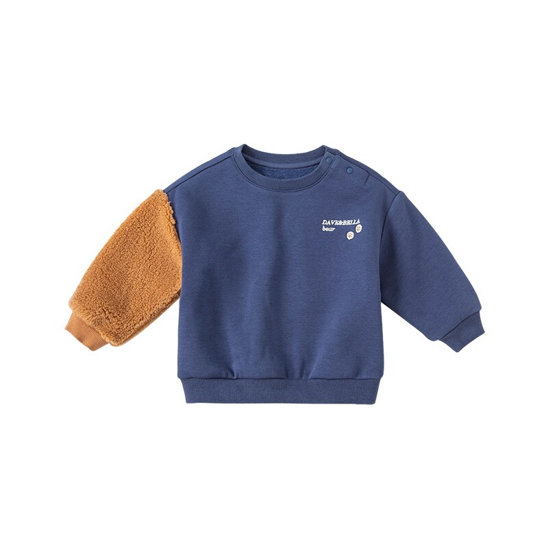 Dave&Bella Toddler Boys Blue Puppy Print Comfortable Long-sleeved Sweaters Tops main image 1