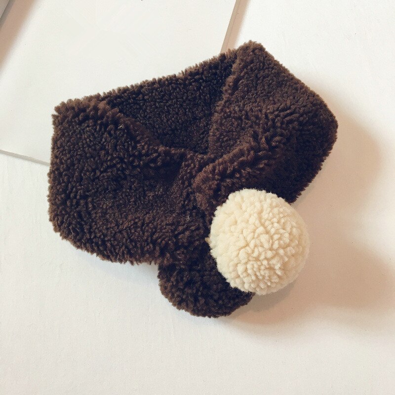 Herfst- en wintergebreide kindersjaal joker koreaanse stijl effen ringsjaal voor jongen en meisje 44: Koffie