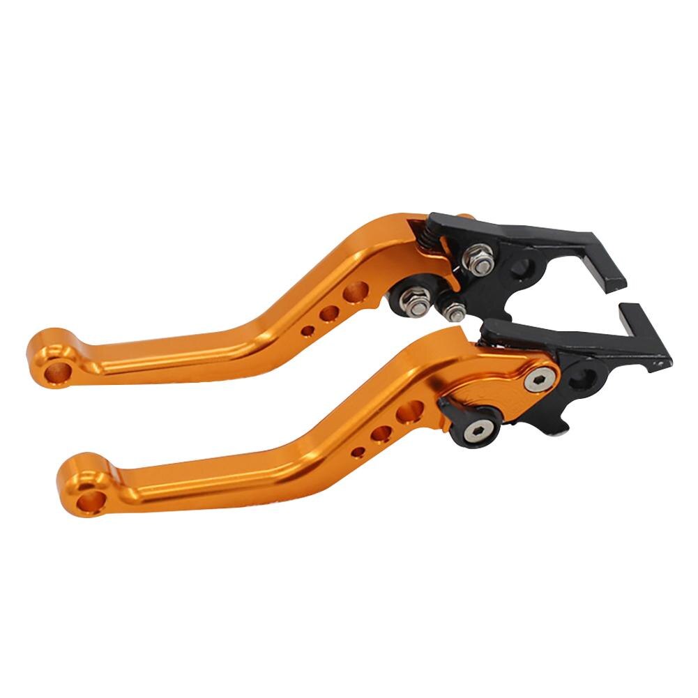 19.5cm 1 Pair CNC Universal Motorcycle scooter brake front disc Rear drum adjustable brake Clutch handle: Orange
