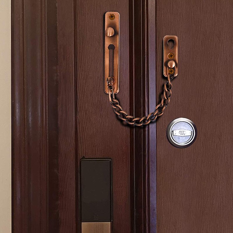 2 pacchetto Porta Catena di Blocco, Catena di Sicurezza di Guardia con Molla anti furto Presse di Blocco, lucido Porta Fermo Rosso Bronzo