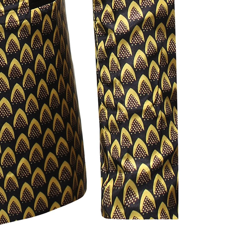 Veste de costume en or brillant pour hommes, col châle, Blazer à un bouton, tenue de mariage d&#39;affaires, Costumes de chanteur sur scène
