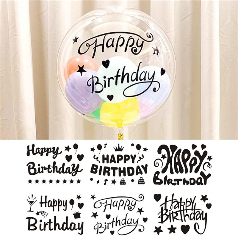 1 PC 18inch No Wrinkle Transparent Helium Clear Bubble Balloons Happy Birthday Stickers Colorful Wedding Parties Decor