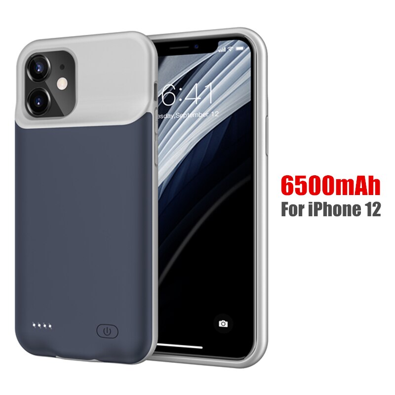Amstar odporny na wstrząsy futerał na ładowarkę do iPhone 12 Pro Max 12 Mini Powerbank Case zewnętrzny zestaw do ładowania baterii: Blue 12