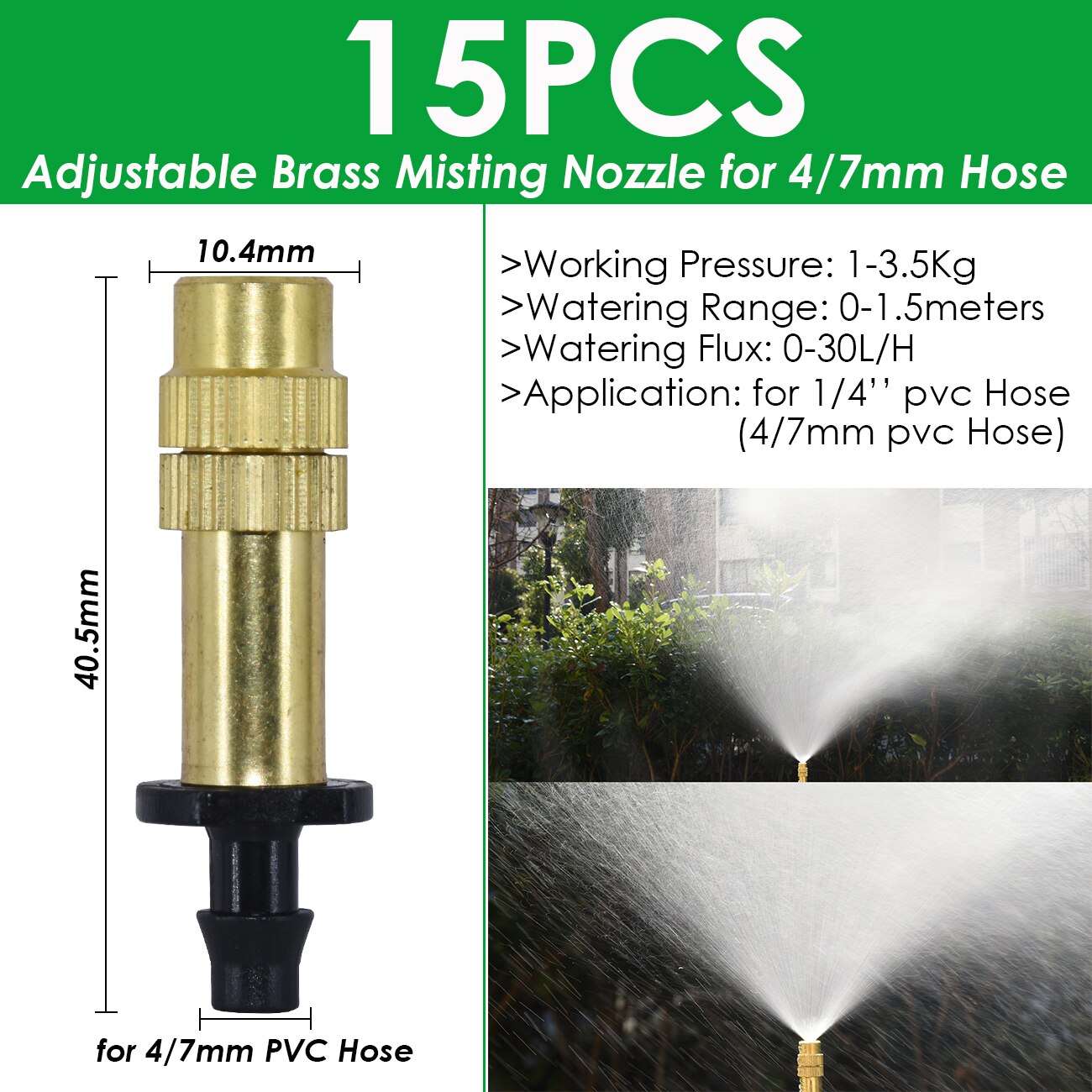 Sprycle 4/7Mm Tuin Verstelbare Irrigatie Staak Sprinkler Emitter Dripper Micro Spuiten Roterende Nozzle Watering Pijl Kas: Licht Groen
