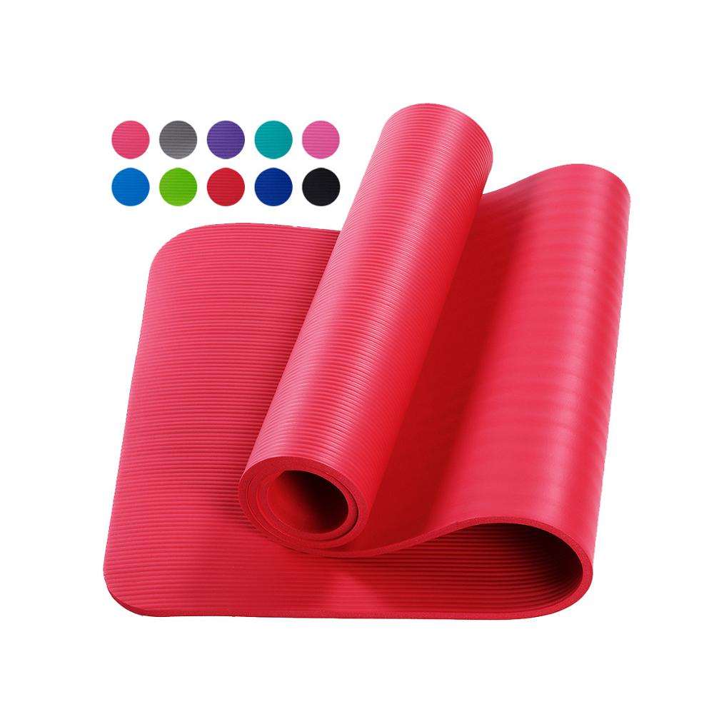 183*61*1cm yogamåtter med kropslinje tykke yoga pilatesmåtter gymnastikbalancepuder fitnessmåtter skridsikre dansepuder: Rød