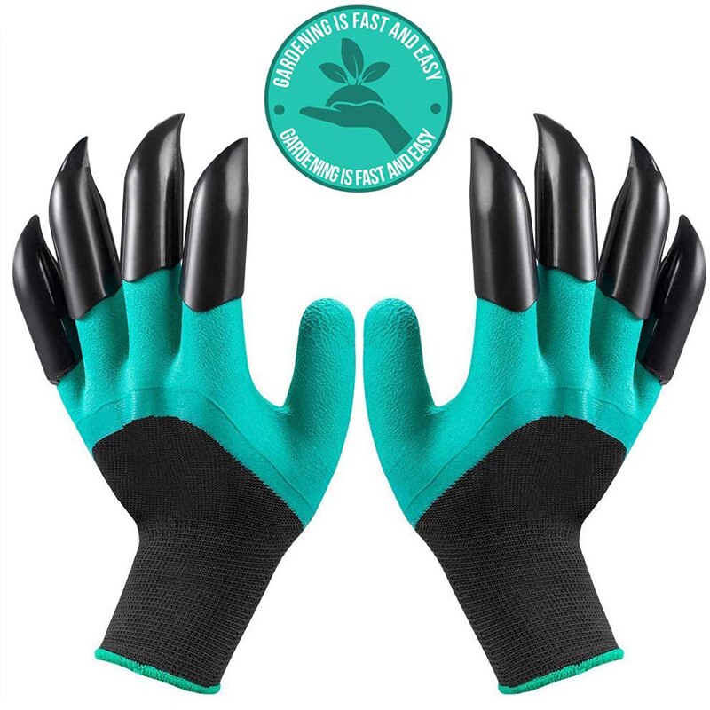 4/8 Hand Klaue ABS Kunststoff Garten Gummi Handschuhe Gartenarbeit Graben Pflanzung dauerhaft Wasserdichte Arbeits Handschuh draussen Spielereien 2 Stil: A