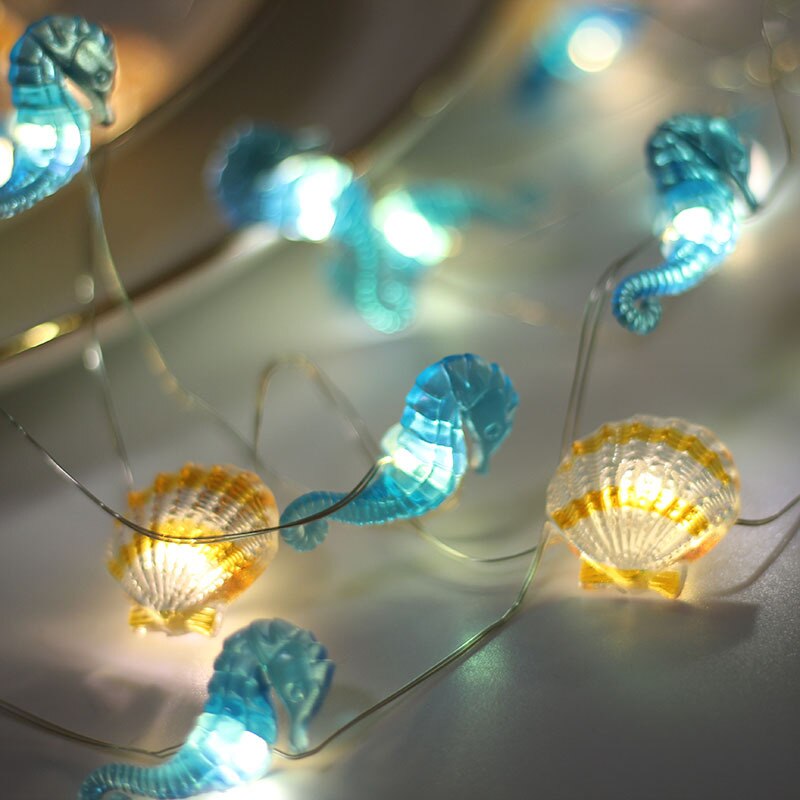Guirlande lumineuse LED en forme de lapin, carotte, pâques, coquille de mer, lumières féeriques de la saint-valentin, pour chambre à coucher, pour enfants, fête de pâques