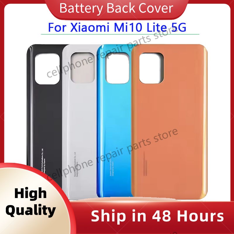 Til xiaomi  mi 10 lite  mi10 lite 5g batteribagdæksel 3d glaspanel bagdør glaskabinet med klæbende udskiftning
