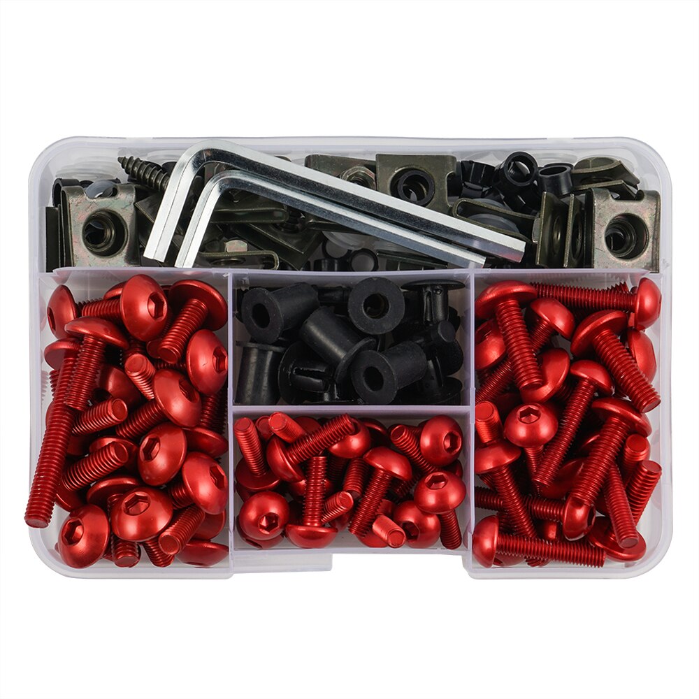 Parafusos de carenagem completa m5 m6, parafuso para suzuki sv650 sv1000 v-strom 650 1000 baneditor 400 600 gsf400 gsf1200 gs500: Red