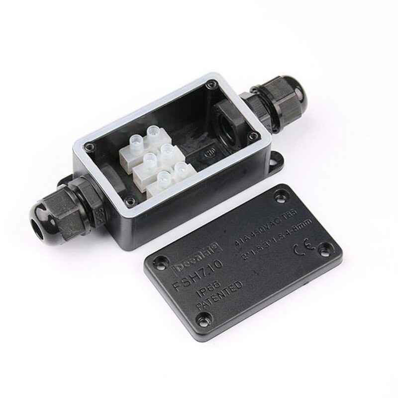 IP66 outdoor waterproof &amp; Flame retardant junction box with terminal white/black/transparent junction box one in and one out