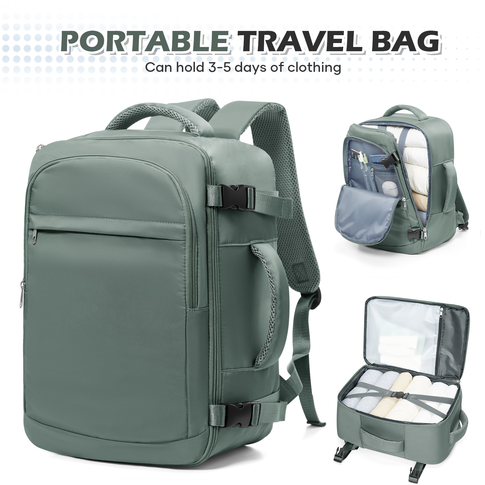 Men 15.6 inch Laptop Bag Cabin Airplane Travel Backpack 40x20x25, Able Carry Hand Luggage Backpack Ryanair, College Backpack: green