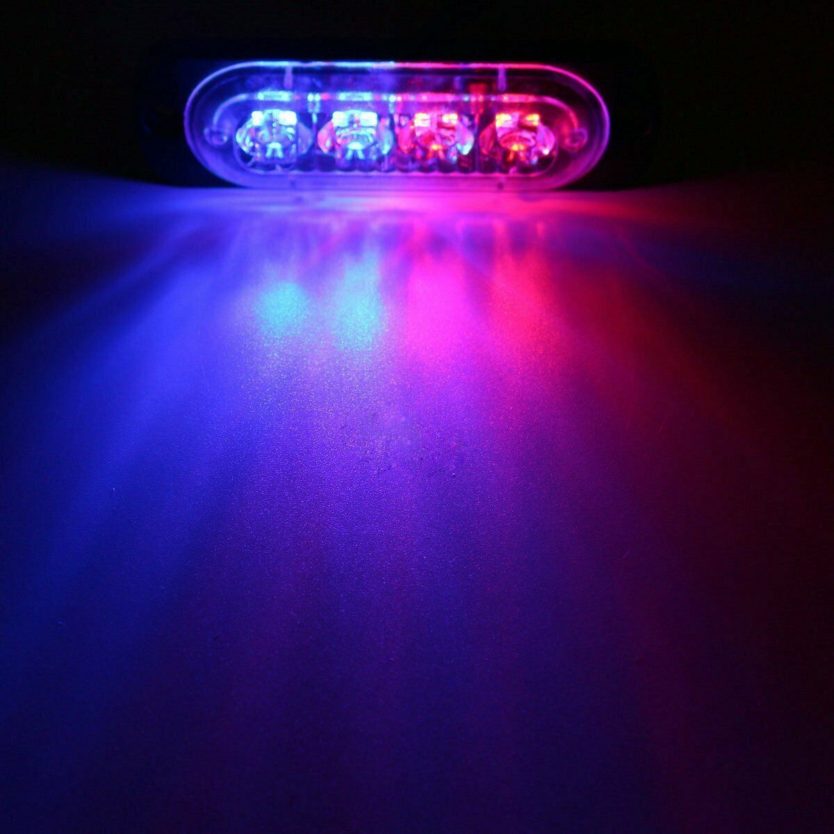 1/2 stücke 4 LED Strobe warnen Licht Strobe Gitter Blinken Lichtbalken Lkw Auto Leuchtfeuer Lampe Bernstein Blau verrotten Verkehrs Licht DC 12V-24V