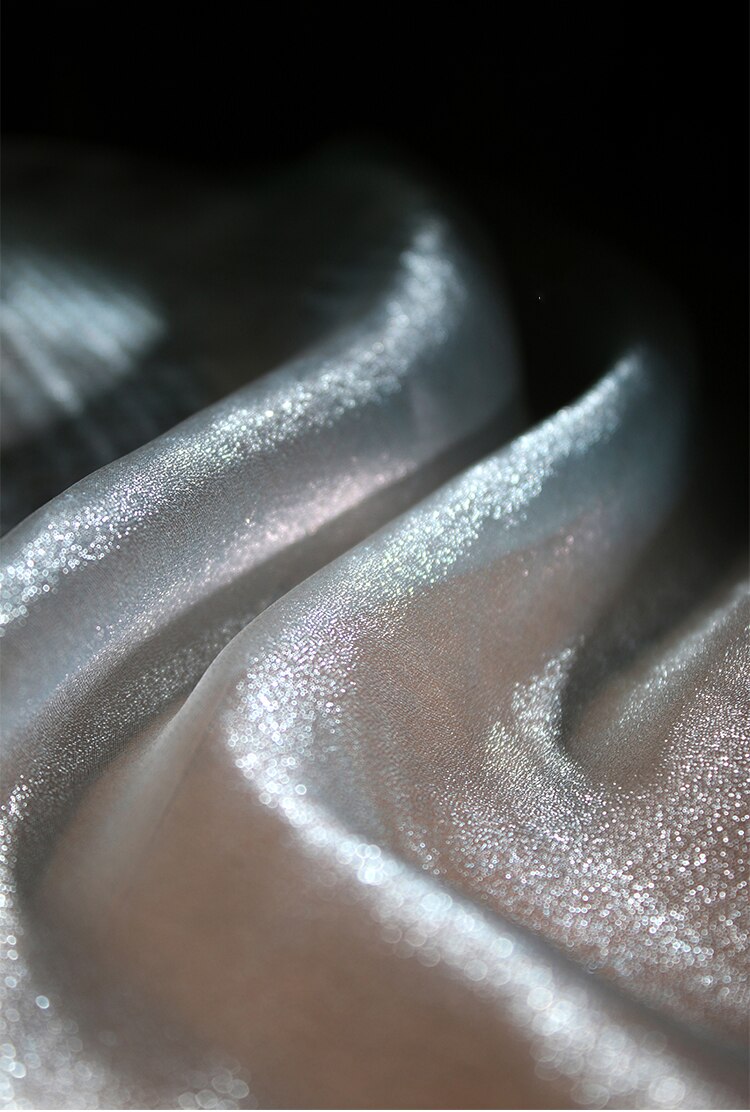 Hilo de cristal de tul azul claro, 145cm de ancho, perspectiva brillante, vestido de Organza para boda, Tejido de gasa de Artesanal, CG085