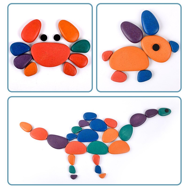 Ciottoli arcobaleno di legno divertimento per bambini impilabile giocattoli da costruzione creatività immaginazione formazione equilibrio Puzzle giocattoli regali