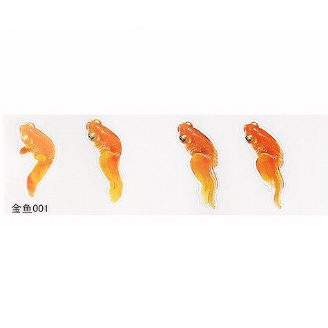 Resin Goldfish Sticker 3D Resin Goldfish Sticker Material Sticker Crystal Epoxy Goldfish Painting: 001