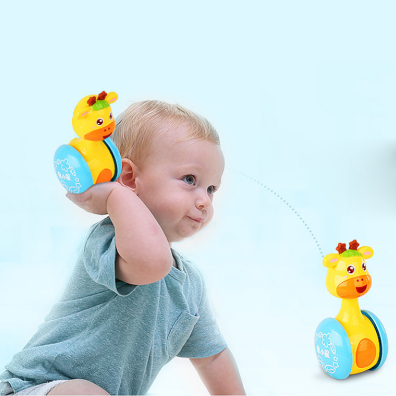 Baby Rammelaars Ring Bel Speelgoed Giraffe Tumbler Pop Zuigelingen Speelgoed Zoete Bel Muziek Roly-Poly Leren Onderwijs Speelgoed Baby 0-12 Maand