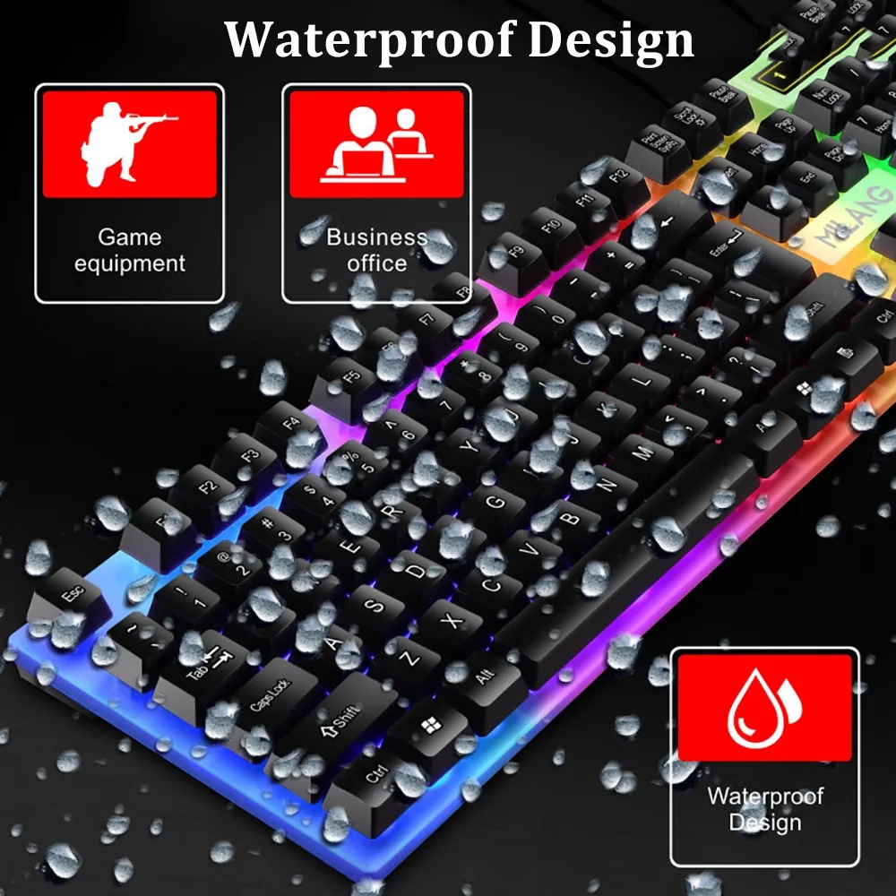 Bedraad Mechanisch Toetsenbord 104 Toetsen Zwevende Knop Regenboog Backlight Gaming Toetsenbord Kantoor Voor Laptop Pc Accessoires