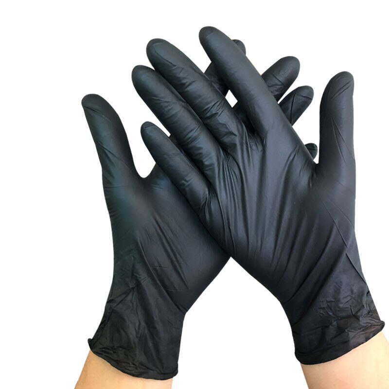 100 pièces/boîte gants de tatouage en Nitrile noir jetables réparation industrielle gants résistants à l'huile gants de manucure de coiffure durables