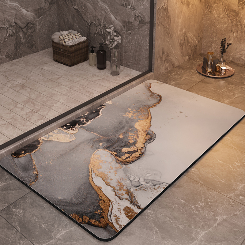 Alfombras de baño de lujo antideslizantes, alfombra de baño para ducha, súper absorbente, de secado rápido, alfombra para el suelo del pie, felpudo lavable