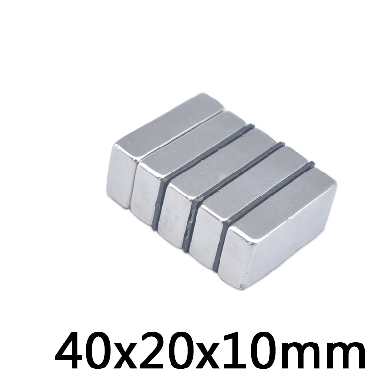 1pcs Magneet 40x20x10mm N35 Sterke Vierkante NdFeB Zeldzame Aarde Magneet 40*20 * 10mm Neodymium Magneten 40mm x 20mm x 10mm
