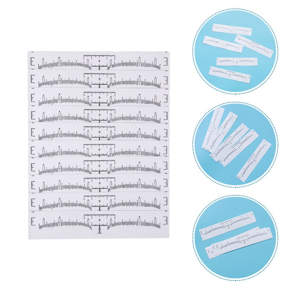 130Pcs Disposable Ruler Stencils Transparent Mapping Sticker Makeup Tool