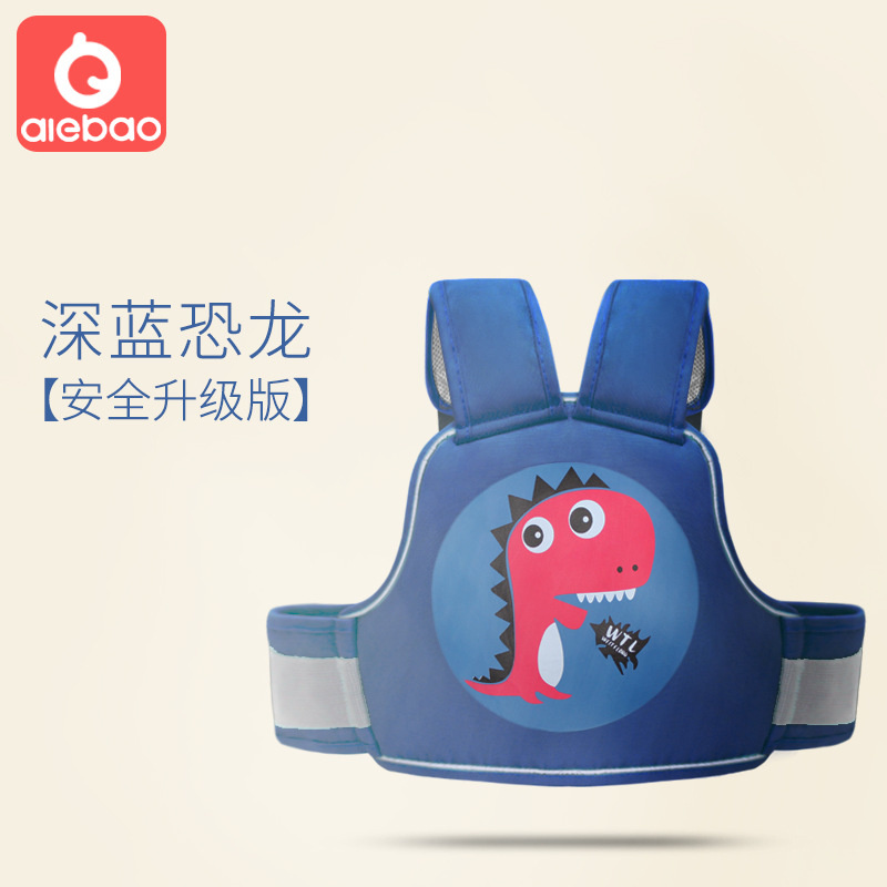 Ceinture de sécurité pour moto pour enfants, protection du dos, gilet réfléchissant, réglable, sangle de transport, harnais: Deep Blue Dinosaur