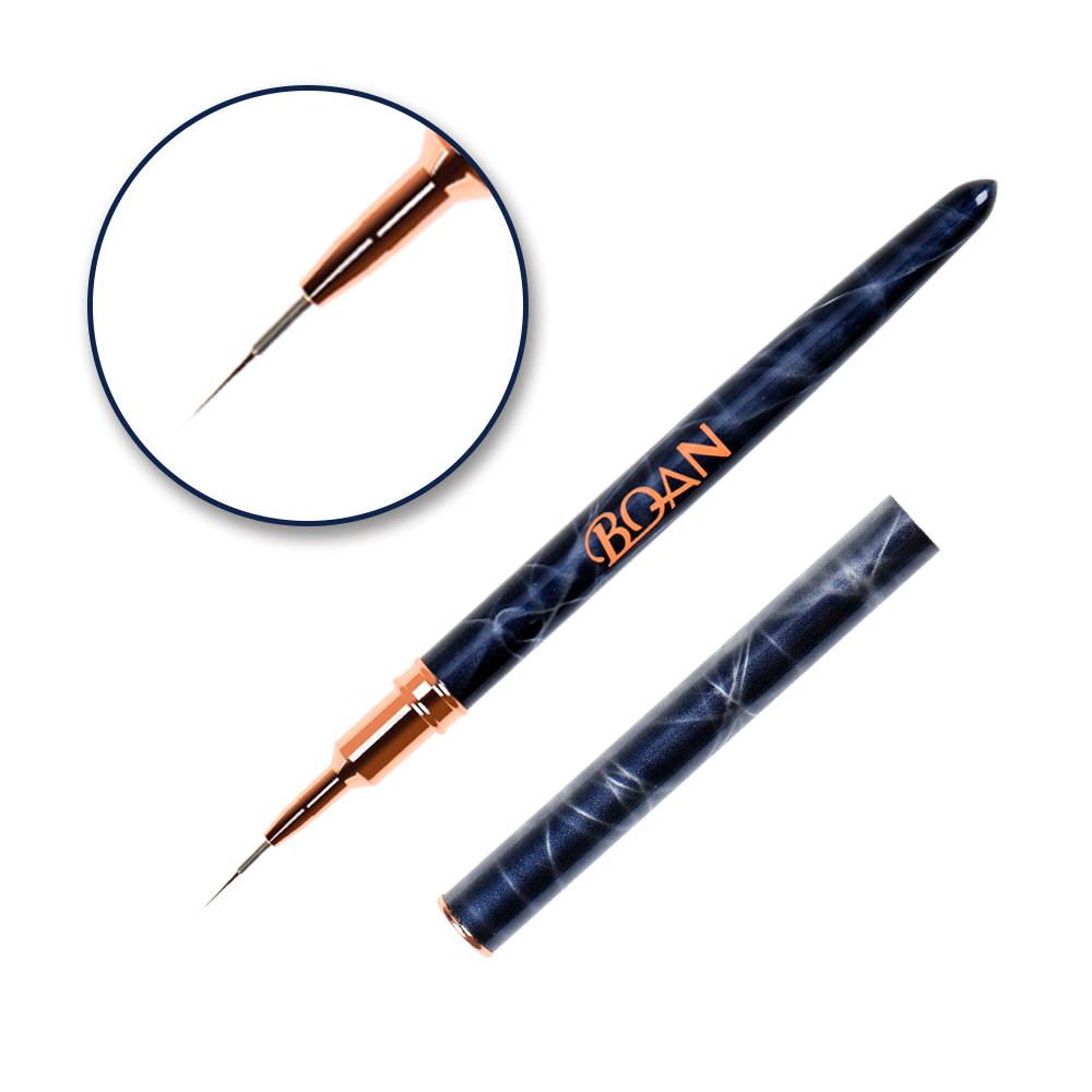 ANGNYA-pincel de mármol negro para uñas, cepillo de Gel UV para manicura, pluma de extensión de Gel acrílico, cepillo de dibujo y esmalte de uñas, 1 ud.: 7 mm