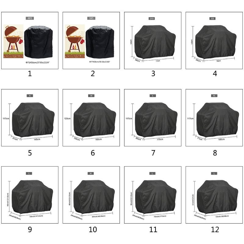 Bbq Cover Outdoor Stof Waterdichte Weber Zware Charbroil Grill Cover Regen Beschermende Outdoor Barbecue Cover Ronde Bbq Grill