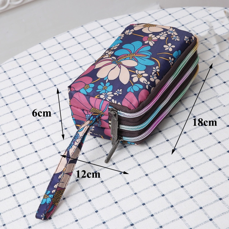 Women's handbag canvas three-layer long wallet large capacity key coin purse leisure mobile phone bag