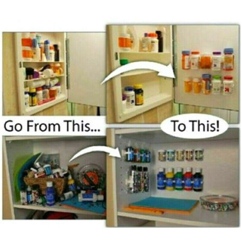 Clips Wall Mount Kitchen Cabinet Door Spice Clip Jar Rack Organizer Storage Clip