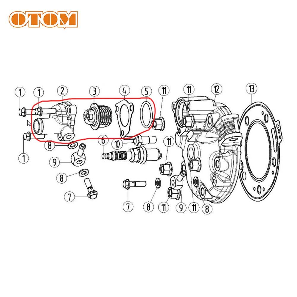 OTOM-termostato refrigerante para motor de motocicleta, piezas de Dirt Bike, Control de Sensor de temperatura, cubierta de carcasa para YAMAHA DT230 MT250