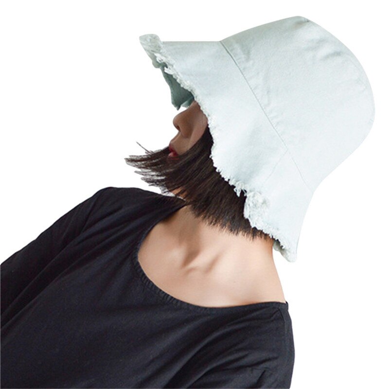 Fisherman bucket lue lue for strand sport unisex casual lue frynsete sommer solhette kanter servant lue sammenleggbar vaskbar lue