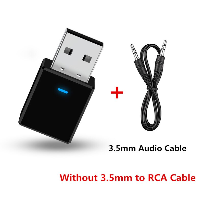 5.0 bluetooth sändare mottagare mini 3.5mm aux stereo trådlös bluetooth adapter för bil musik bluetooth sändare för tv: Färg 3 no rca kabel
