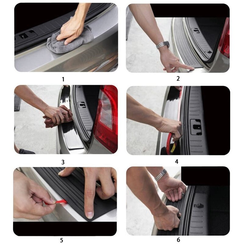 Protector de parachoques trasero de goma para coche, resistente a arañazos cubierta embellecedora para puerta de maletero para SUV/accesorios para coche (40,9 pulgadas)