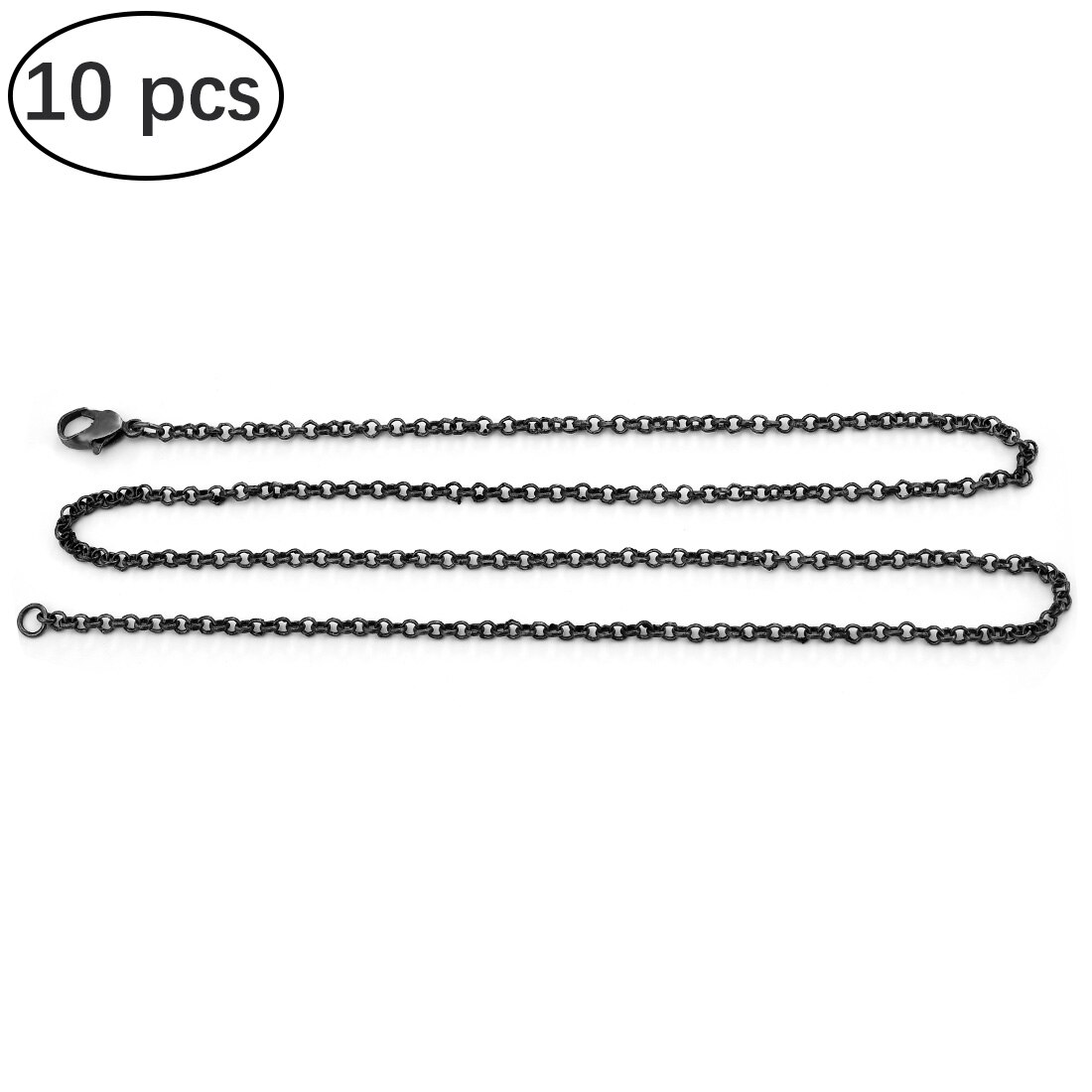 Cadenas de latón para manualidades, accesorios para fabricación de joyas, collares, suministros a granel, cadenas de Eslabón cubano, cierres de Metal de 55cm,: Gun black