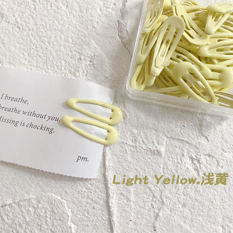 20pcs/lot 3cm Children Cute Colorful Waterdrop Shape BB Hair Clips Kids Headwear Girls Lovely Hairpins DIY Hair Accessories: Yellow