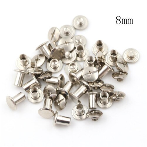 20 Teile/los Nickel Bindung Schrauben Nagel Nieten Für Tasche Teile Zubehör 5x6mm 6Sizest: M5x8mm