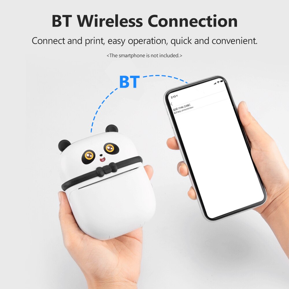 Mini impresora térmica de bolsillo para niños, dispositivo de impresión portátil BT de aspecto bonito con papel de impresión para notas y fotos, impresión de documentos