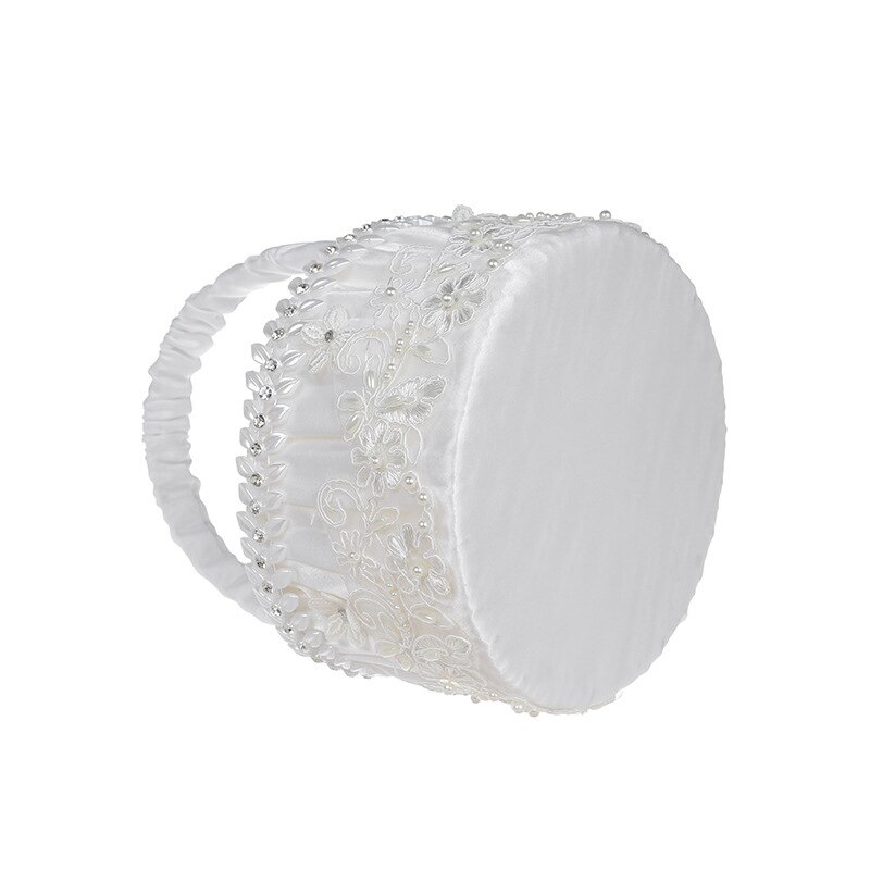 Wedding Supplies Flower Girl Sprinkle Flowers Portable Flower Basket White Applique Bride Wedding Plastic Flower Basket