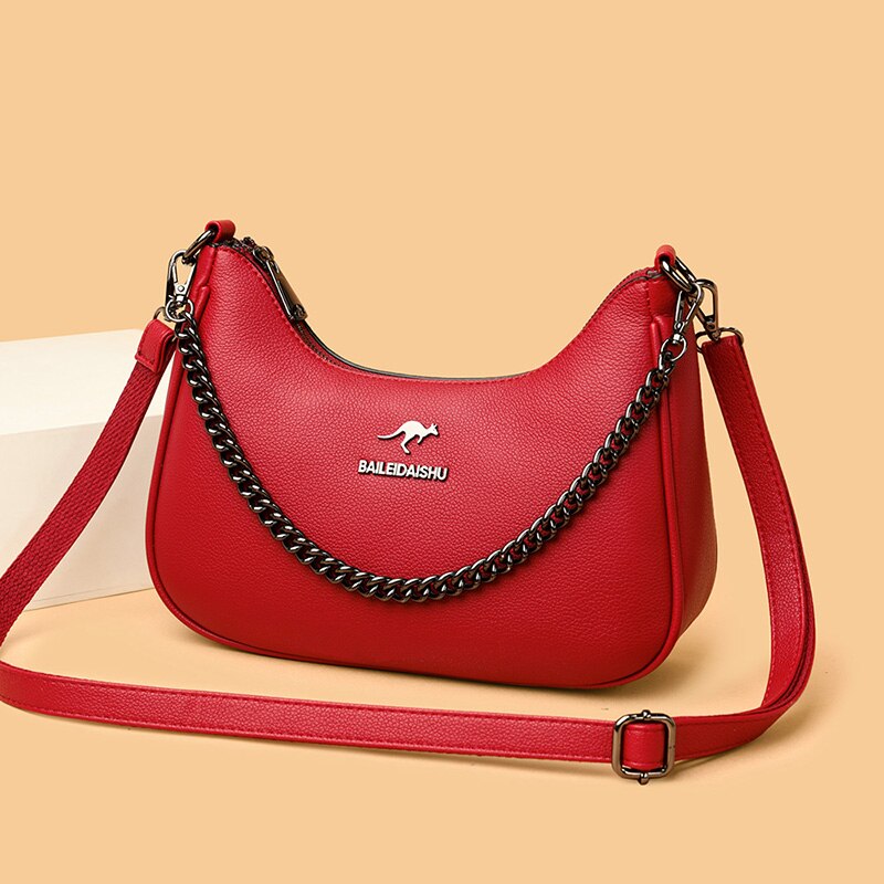 Mujer Bolsa Bandolera pequeña madre de cadenas de bolso mujeres de la de lujo de bandoleras de piel de Retro bolso