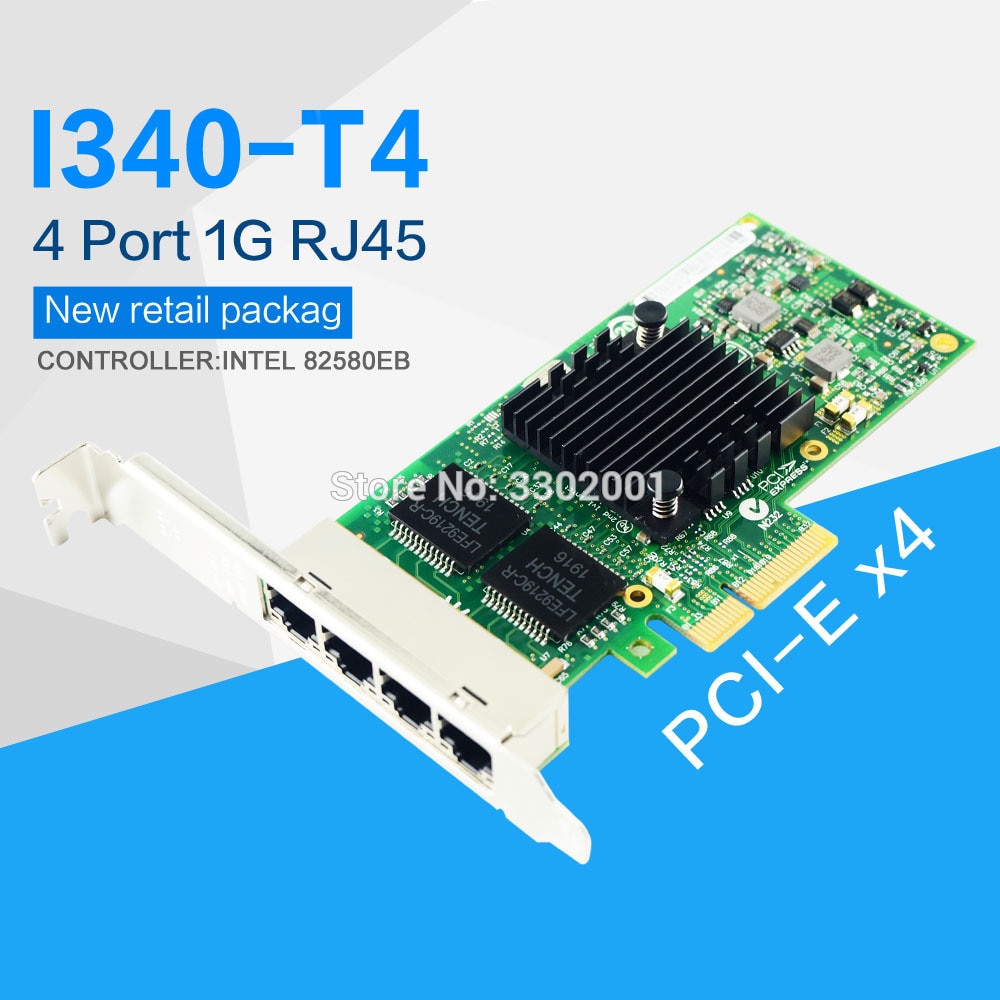 FANMI I340-T4 E1G44HT Gigabit Ethernet Server Adapter intel 82580EB PCI Express X4 1G Network Card